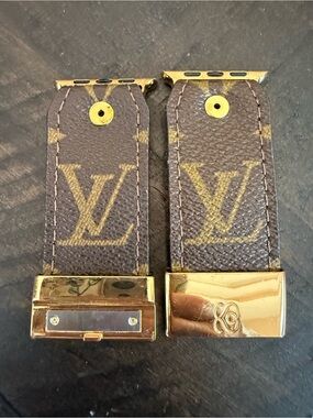 Authentic Louis Vuitton Monogram Double Logo Apple Watch Band made by Spark’l